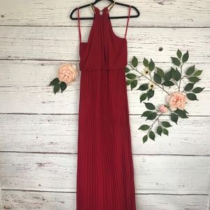 Lulus Size Medium Pleated Formal Floor Length Gold